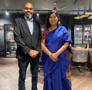 Nilesh Ukey with Nidhi Jain Seth at Pinnacle Office